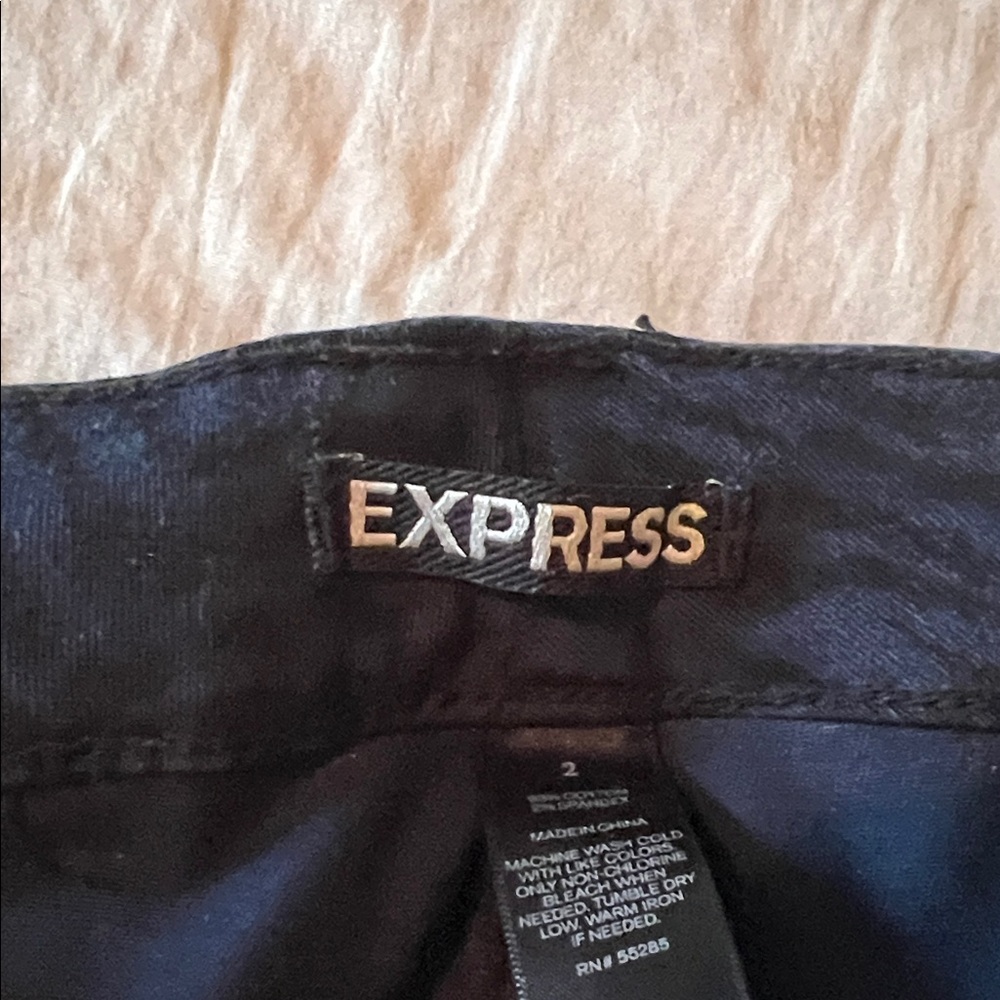 Express Navy Zebra Patterned Jeans - Picture 4 of 6